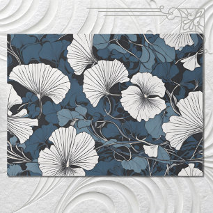 Modern Blue Floral Decoupage  Tissue Paper