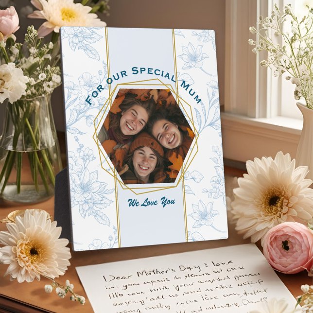 Modern Blue Floral Mothers Day Plaque (Creator Uploaded)