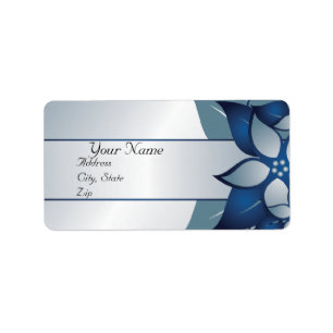 Modern  Blue Floral  Wedding  Avery Label