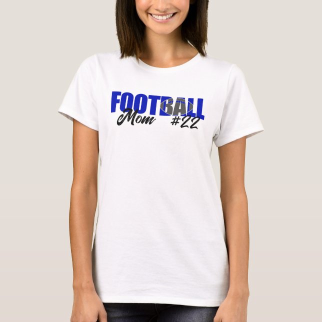 Modern Blue Football Mum T-Shirt (Front)