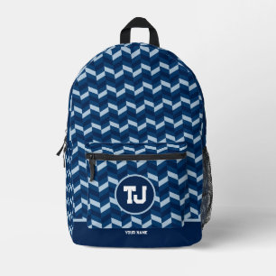 Modern Blue Fun Back To School Printed Backpack