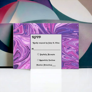 Modern Blue Galaxy Abstract Art Stylish Wedding RSVP Card