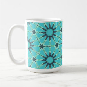 Modern Blue Geometric Burst Coffee Mug