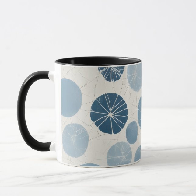 Modern Blue Geometric Mug (Left)