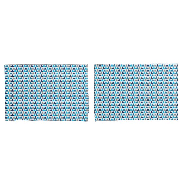 Modern Blue Geometric Pattern Pillowcase (Front-Set)