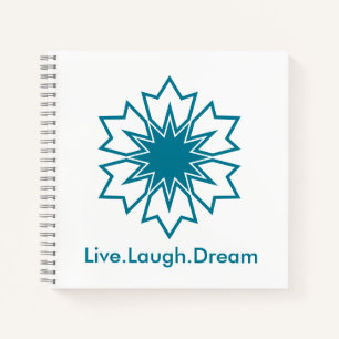 Modern Blue Geometric Star Mandala Custom Monogram Notebook
