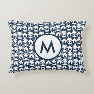 Modern Blue Geometric Star Personalised Decorative Cushion