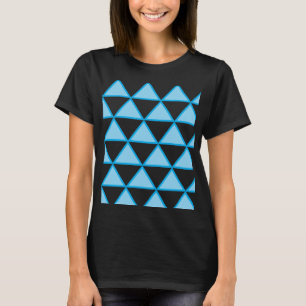 Modern Blue Geometric Triangle Pattern T-Shirt A
