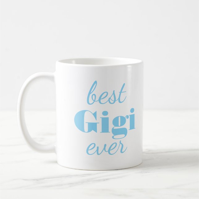 Modern Blue Gigi Personalised Custom  Mug (Left)