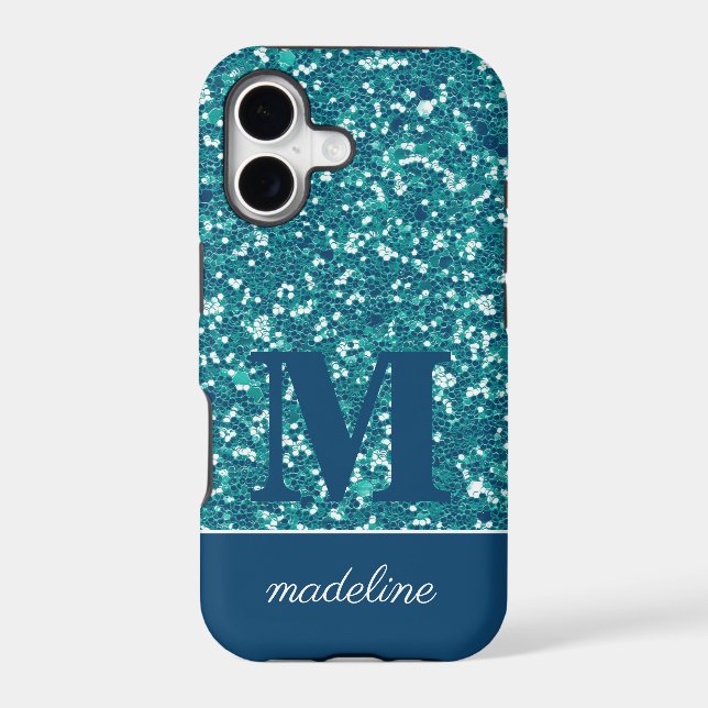 Modern Blue Glittery Personalized (Back)