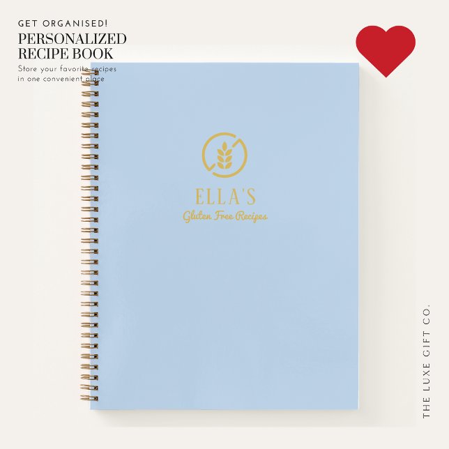 Modern Blue Gluten Free Blank Recipe Book (Creator Uploaded)