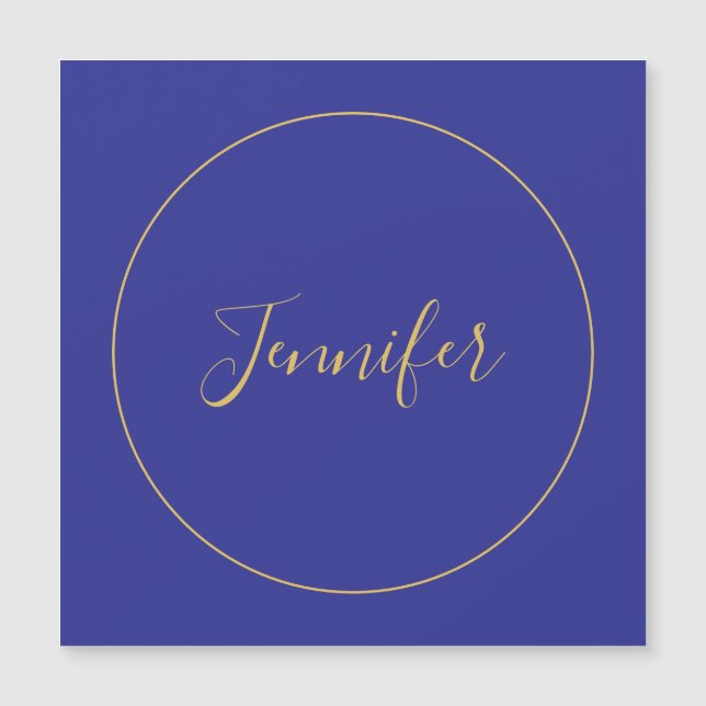 Modern Blue & Gold Color Calligraphy Plain Unique (Front)