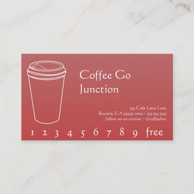 Modern Blue Gradient Coffee Loyalty Card (Front)