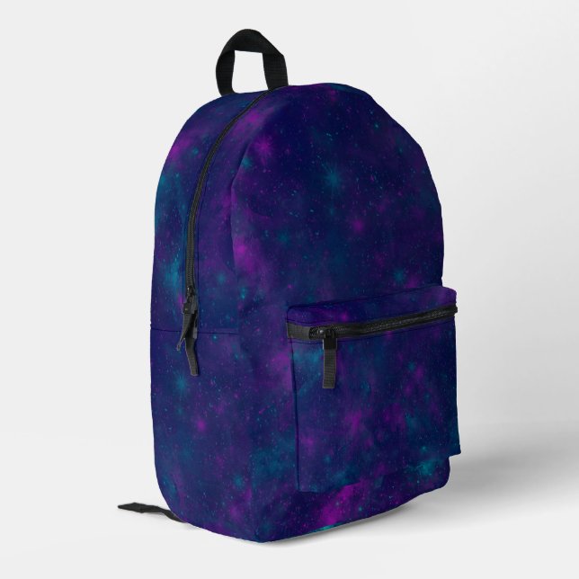 Modern Blue gradient cosmos space galaxy boys Printed Backpack (Back Corner Left)