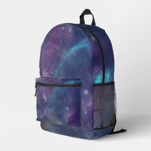 Modern Blue gradient cosmos space galaxy boys Printed Backpack