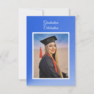 Modern Blue Gradient Grad Party Invite Enclosure