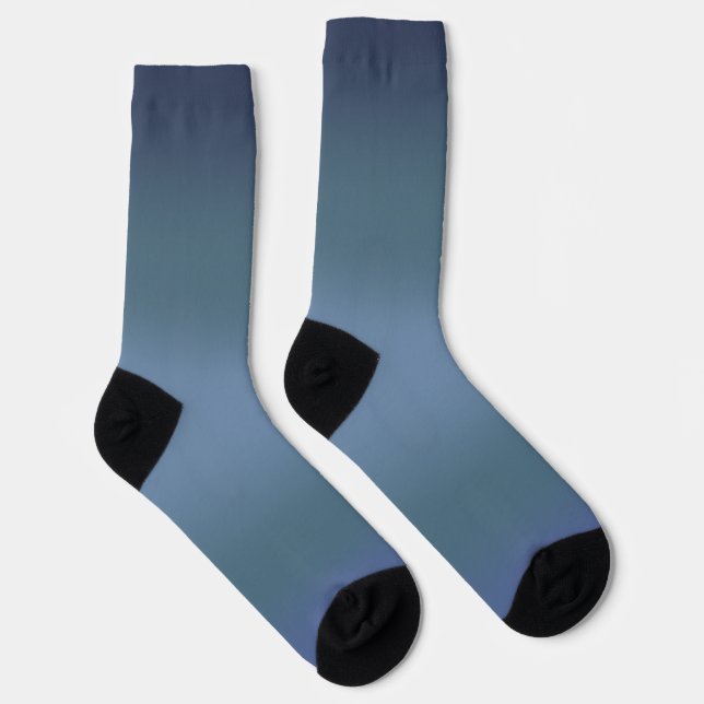 Modern blue gradient Watercolor galaxy  Socks (Right)