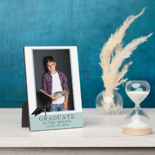 Modern Blue Graduation Graduate Photo Plaque