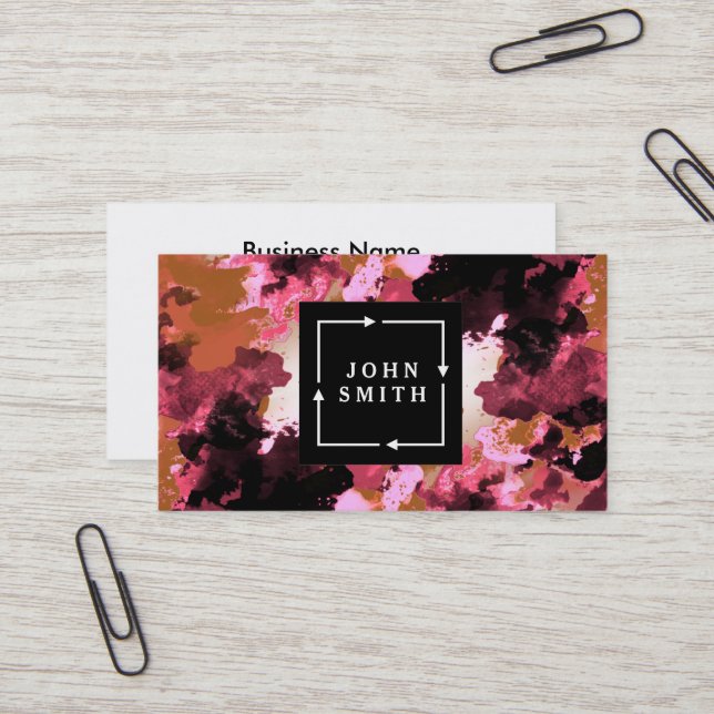 Modern Blue Graffiti Cool Abstract Art Business Card (Front/Back In Situ)