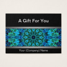 Modern Blue & Green Gems mandala gift certificate