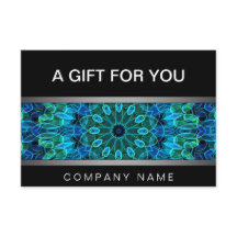 Modern Blue & Green Gems mandala gift certificate