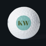 Modern Blue Green Monogram Initials Personalised  Golf Balls<br><div class="desc">Modern Blue and Green Monogram Initials Personalised Golf Balls</div>