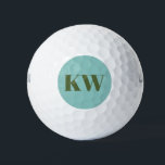 Modern Blue Green Monogram Initials Personalised  Golf Balls<br><div class="desc">Modern Blue and Green Monogram Initials Personalised Golf Balls</div>