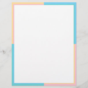 Modern Blue Green Pink Yellow Blank Template Custom Letterhead