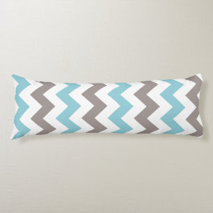 Modern Blue Grey Chevron Pattern Body Cushion