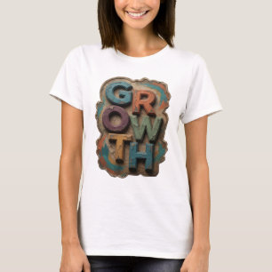 Modern Blue GROWTH Artistic Motif T-Shirt