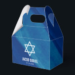 Modern Blue Grunge Bar Mitzvah Personalised Favour Box<br><div class="desc">Modern navy blue grunge Bar Mitzvah custom favour boxes.</div>