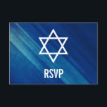 Modern Blue Grunge Bar Mitzvah RSVP<br><div class="desc">Modern navy blue grunge Bar Mitzvah RSVP response card.</div>