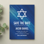 Modern Blue Grunge Bar Mitzvah Save The Date<br><div class="desc">Modern navy blue grunge Bar Mitzvah save the date. Easily personalise for your special event.</div>