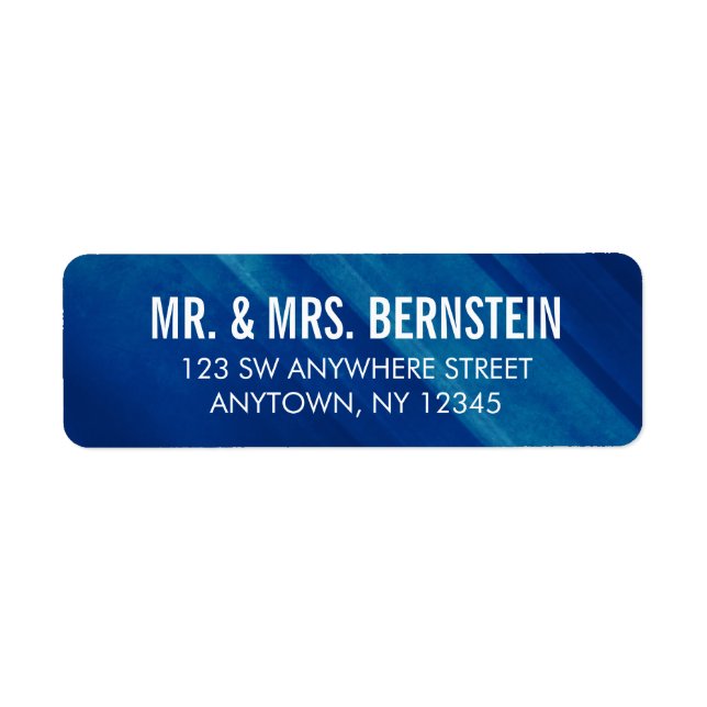 Modern Blue Grunge Return Address Return Address Label (Front)