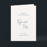 Modern Blue Handwritten Script Elegant Wedding Program<br><div class="desc">Elegant wedding program featuring a simple and classic design with your names in a modern script and your details in a combination of traditional serif and italic fonts.</div>