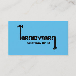 Modern Blue Handyman Maintenance Business Card