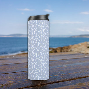 Modern Blue Heart Thermal Tumbler