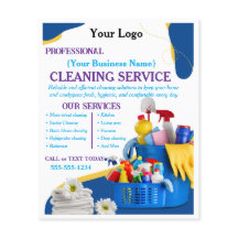 Modern Blue Home Cleaning Service Editable