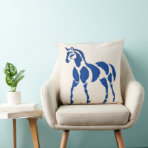 Modern Blue Horse Equestrian Home Decor