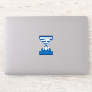 Modern Blue Hourglass Mountain Nature
