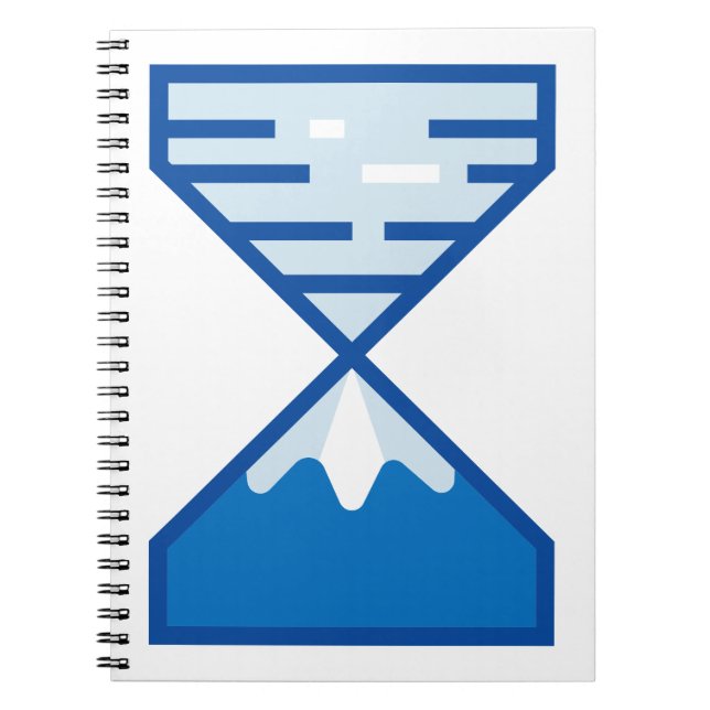 Modern Blue Hourglass Mountain Nature Notebook (Front)