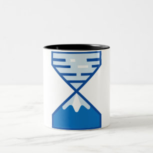 Modern Blue Hourglass Mountain Nature Two-Tone Coffee Mug