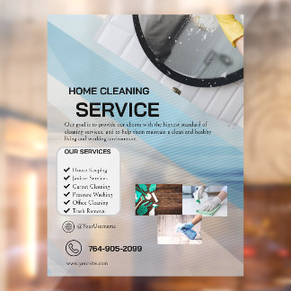 Modern Blue House Cleaning Service Housekeeping