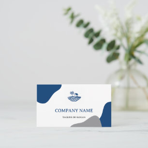 Modern Blue House Logo Real Estate Realtor Navy Business Card