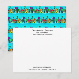 Modern Blue House Real Estate Agent  Card