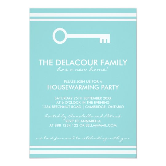 Modern Blue Housewarming Party Invitation