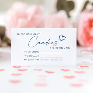 Modern Blue How Many Candies Shower Game card