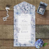Modern Blue Hydrangea Blooms Blurred Dinner