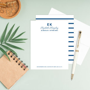 Modern Blue Initials Monogram Business Card