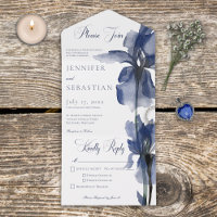 Modern Blue Iris Flower Dinner